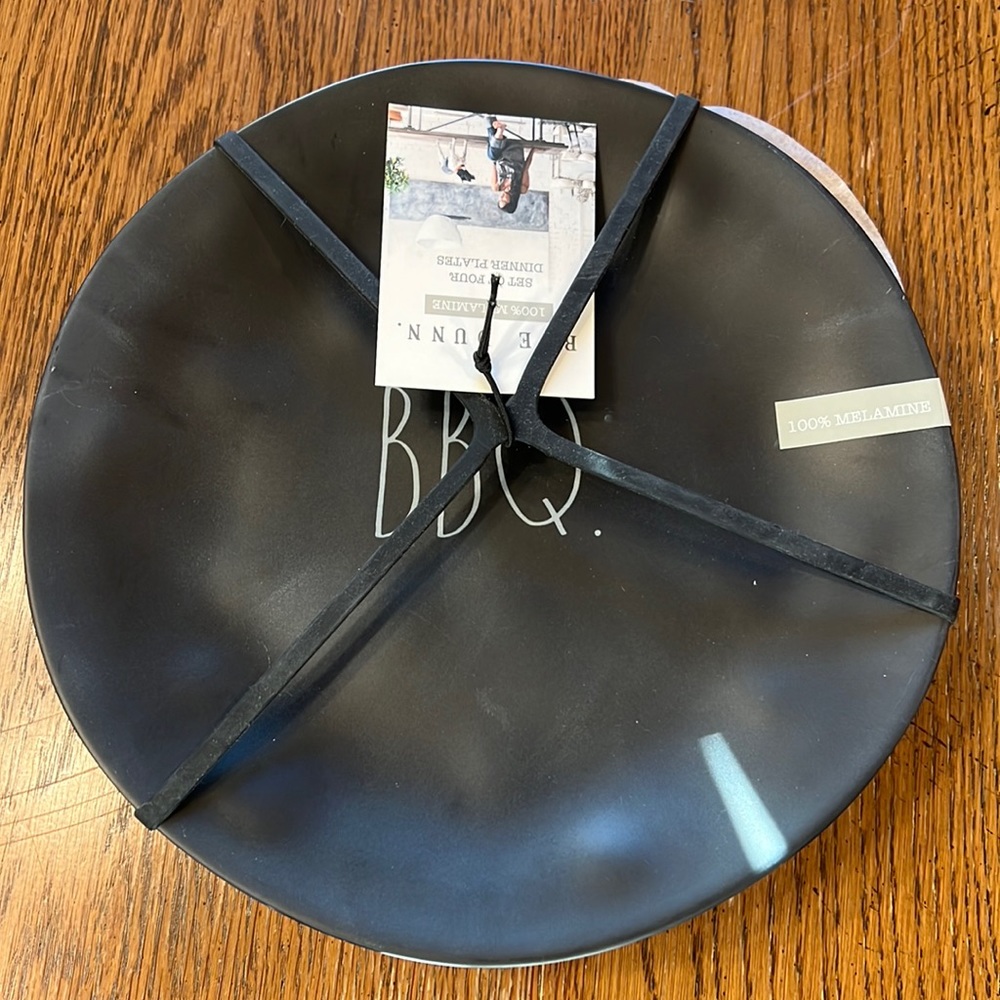 Rae Dunn set of 4 plates